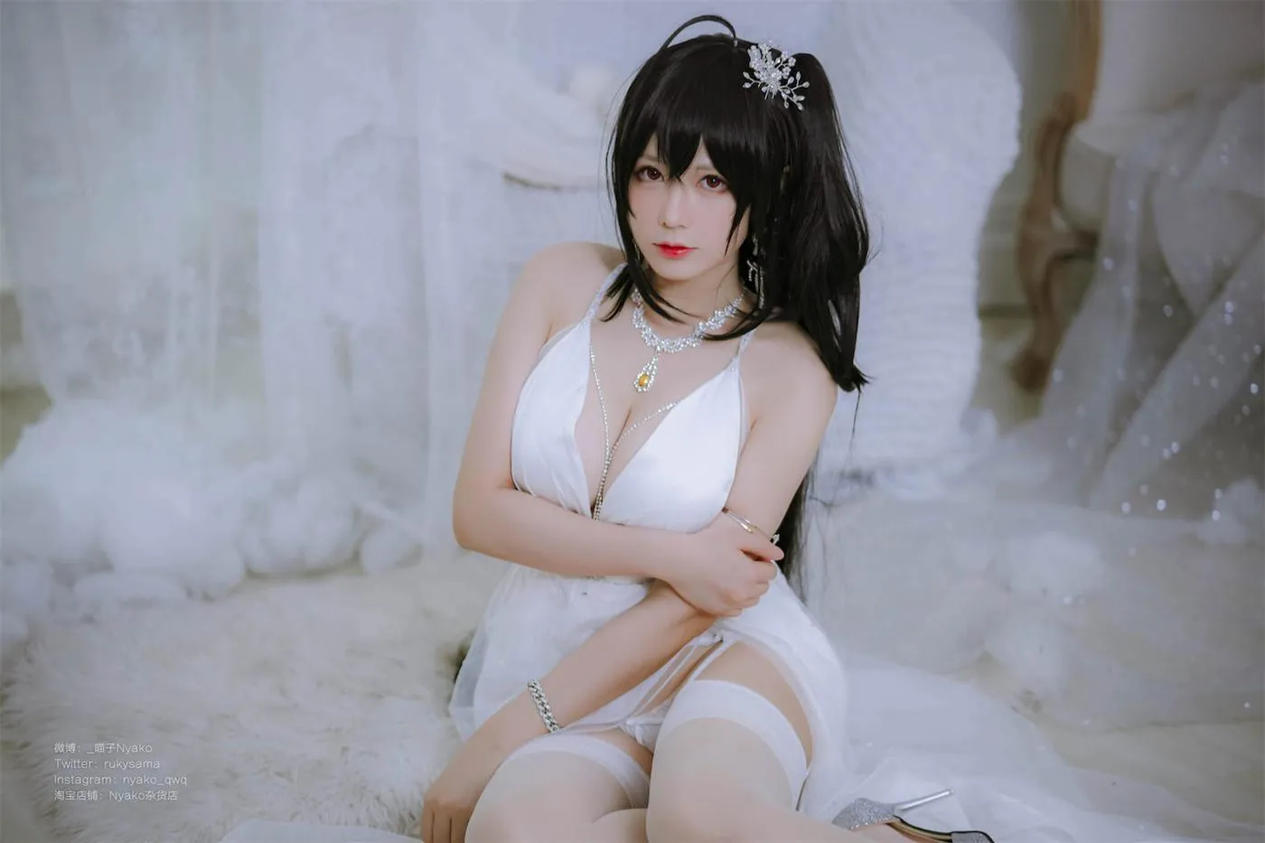 Nyako喵子 – NO.40 大凤纯白婚纱 [65P]插图8